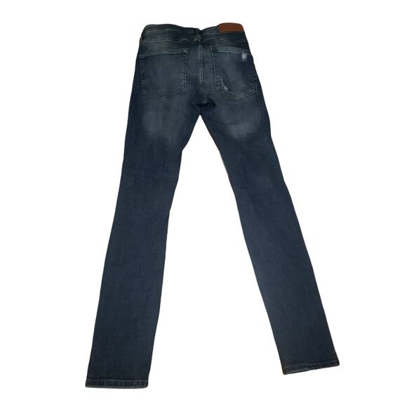 H&M Dark Washed Distressed Skinny Couple Moulante & Denim Jeans - Size 28 - Picture 3 of 7